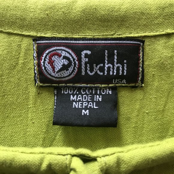 Fuchhi Cotton Floral Embroidered Dress w Pockets shoulder ties Drawstring Med - Picture 2 of 9